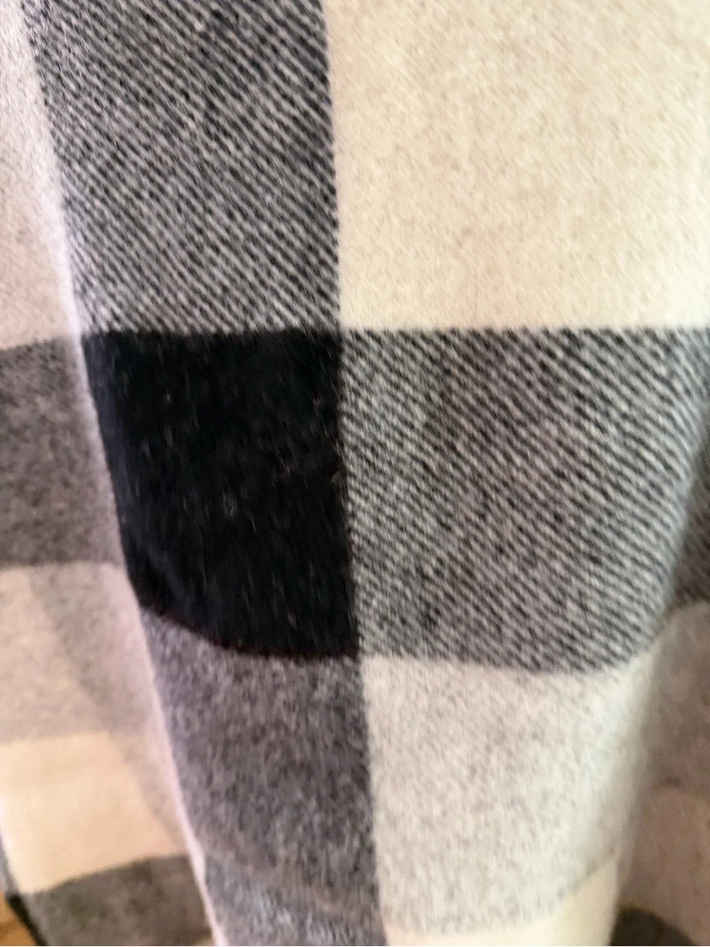 Pendleton Black, Gray & Cream Eco Wise Wool Fringe Throw